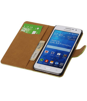 Lace Groen Hoesje voor Samsung Galaxy Grand Prime Book/Wallet Case/Cover