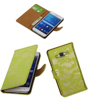 Lace Groen Hoesje voor Samsung Galaxy Grand Prime Book/Wallet Case/Cover