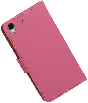 Huawei Honor 4A - Effen Booktype Wallet Hoesje Roze