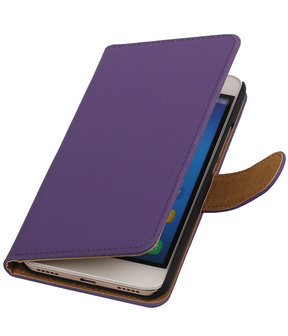 Huawei Honor 4A - Effen Booktype Wallet Hoesje Paars