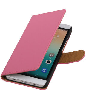 Huawei Honor 7i - Effen Booktype Wallet Hoesje Roze