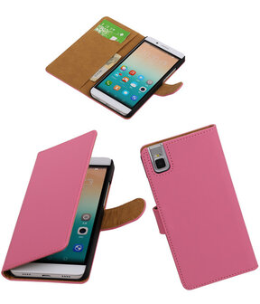 Huawei Honor 7i - Effen Booktype Wallet Hoesje Roze