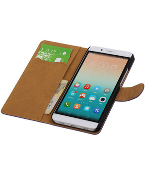 Huawei Honor 7i - Effen Booktype Wallet Hoesje Paars