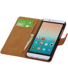 Huawei Honor 7i - Effen Booktype Wallet Hoesje Rood