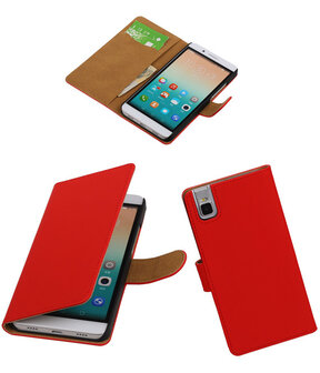 Huawei Honor 7i - Effen Booktype Wallet Hoesje Rood