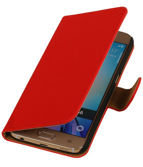 Samsung Galaxy J2 - Rood Effen Booktype Wallet Hoesje