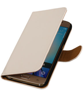 Samsung Galaxy J2 - Wit Effen Booktype Wallet Hoesje
