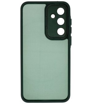Hoesje Geschikt voor Samsung Galaxy A36 &amp; A56 - Mat-Transparent met Camera Beschermer Case - Donker Groen