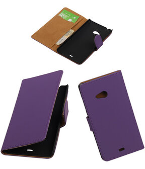 Microsoft Lumia 540 Effen Booktype Wallet Hoesje Paars