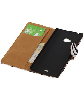 Microsoft Lumia 540 Zebra Booktype Wallet Hoesje