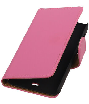 Microsoft Lumia 430 Effen Booktype Wallet Hoesje Roze