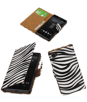 Sony Xperia Z5 Compact - Zebra Booktype Wallet Hoesje