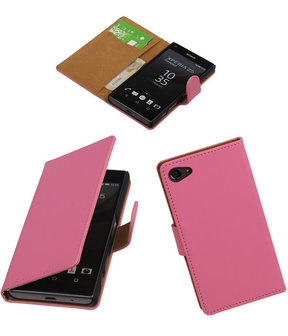 Sony Xperia Z5 Compact - Effen Roze Booktype Wallet Hoesje