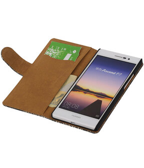 Huawei Ascend P7 - Lace Zwart Booktype Wallet Hoesje