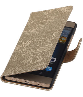 Huawei Ascend P7 - Lace Goud Booktype Wallet Hoesje
