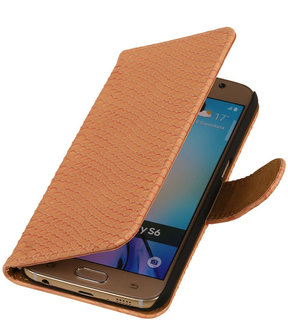 Samsung Galaxy S4 Mini - Slang Roze Bookstyle Wallet Hoesje