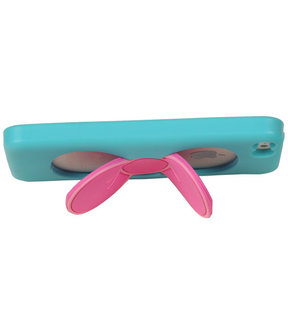 Vlinder Telefoonstandaard Case TPU iPhone 5/5S Turquoise