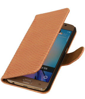 Samsung Galaxy Note 4 - Slang Roze Booktype Wallet Hoesje