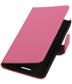 HTC One M8 - Effen Roze Booktype Wallet Hoesje