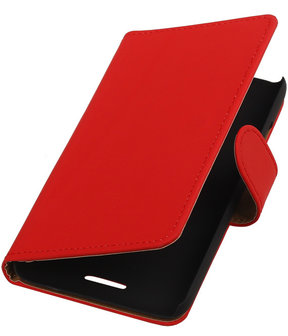 HTC One M8 - Effen Rood Booktype Wallet Hoesje