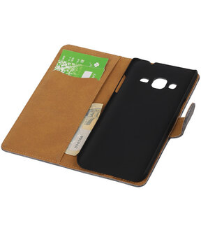 Samsung Galaxy J3 - Mini Slang Grijs Booktype Wallet Hoesje