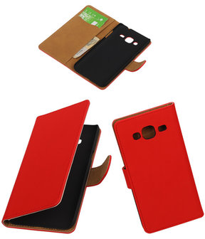 Samsung Galaxy J3 - Effen Rood Booktype Wallet Hoesje