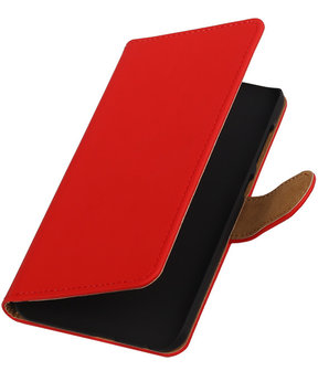 HTC One A9 - Effen Rood Booktype Wallet Hoesje