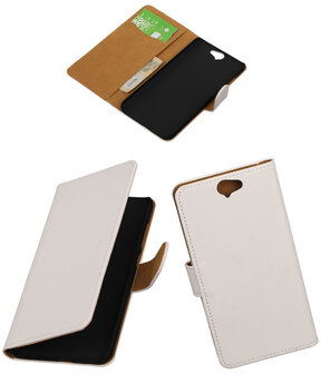 HTC One A9 - Effen Wit Booktype Wallet Hoesje