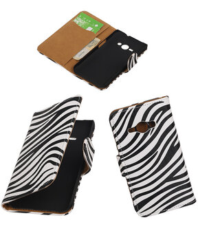 Samsung Galaxy J1 Ace - Zebra Booktype Wallet Hoesje