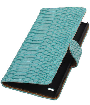 Huawei Ascend Y550 - Slang Turquoise Booktype Wallet Hoesje