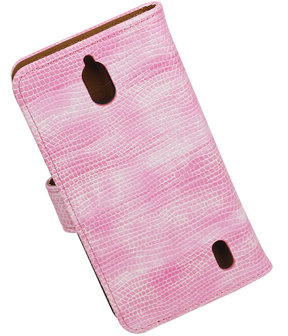 Huawei Y625 - Mini Slang Roze Booktype Wallet Hoesje