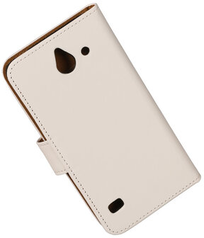 Wit Huawei Ascend Y550 Book/Wallet Case/Cover