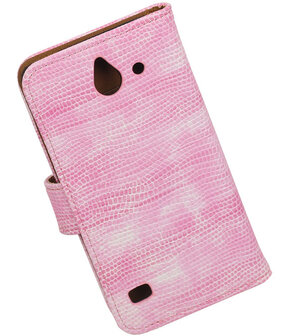 Huawei Ascend Y550 Booktype Wallet Hoesje Mini Slang Roze