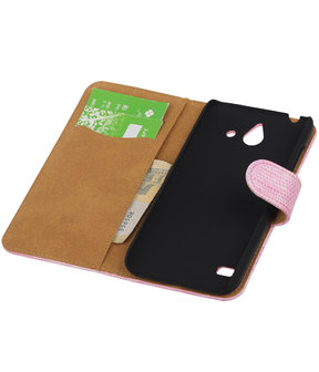 Huawei Ascend Y550 Booktype Wallet Hoesje Mini Slang Roze