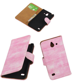 Huawei Ascend Y550 Booktype Wallet Hoesje Mini Slang Roze