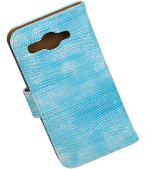 Huawei Ascend Y540 Booktype Wallet Hoesje Mini Slang Blauw