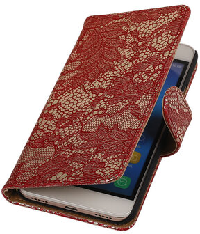 Huawei Honor 4A - Lace Rood Booktype Wallet Hoesje