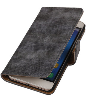 Huawei Honor 4A - Mini Slang Grijs Booktype Wallet Hoesje