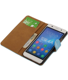 Huawei Honor 4A - Mini Slang Turquoise Booktype Wallet Hoesje