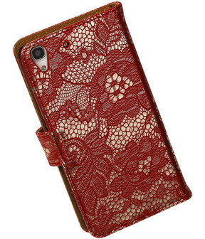 Huawei Honor Y6 - Lace Rood Booktype Wallet Hoesje