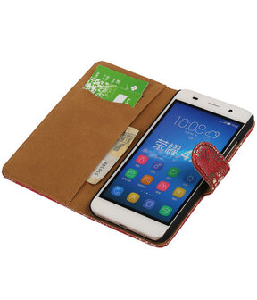 Huawei Honor Y6 - Lace Rood Booktype Wallet Hoesje