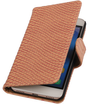 Huawei Honor Y6 - Slang Roze Booktype Wallet Hoesje