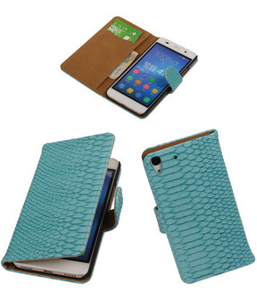 Huawei Honor Y6 - Slang Turquoise Booktype Wallet Hoesje