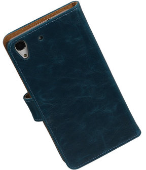 Blauw Pull-Up PU Hoesje Huawei Honor 4A Booktype Wallet Cover
