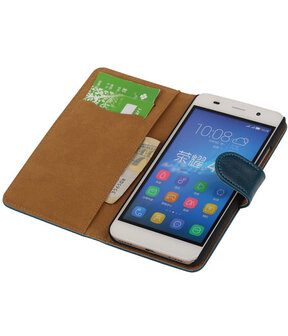 Blauw Pull-Up PU Hoesje Huawei Honor 4A Booktype Wallet Cover