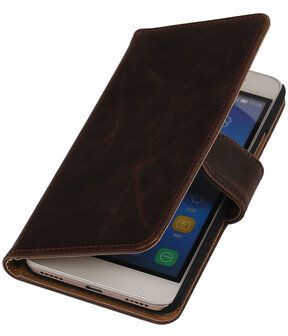 Mocca Pull-Up PU Hoesje Huawei Honor 4A Booktype Wallet Cover