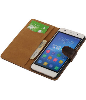 Mocca Pull-Up PU Hoesje Huawei Honor 4A Booktype Wallet Cover