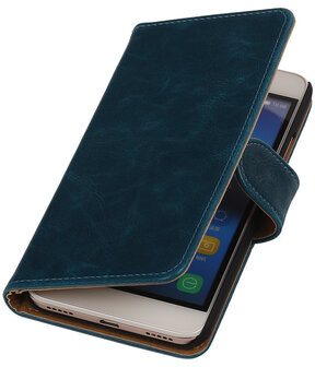 Blauw Pull-Up PU Hoesje Huawei Honor Y6 Booktype Wallet Cover