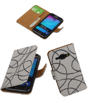 Grijs Basketbal Hoesje Samsung Galaxy J1 Booktype Wallet Cover