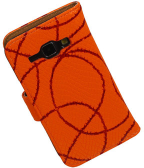 Oranje Basketbal Hoesje Samsung Galaxy J1 Booktype Wallet Cover